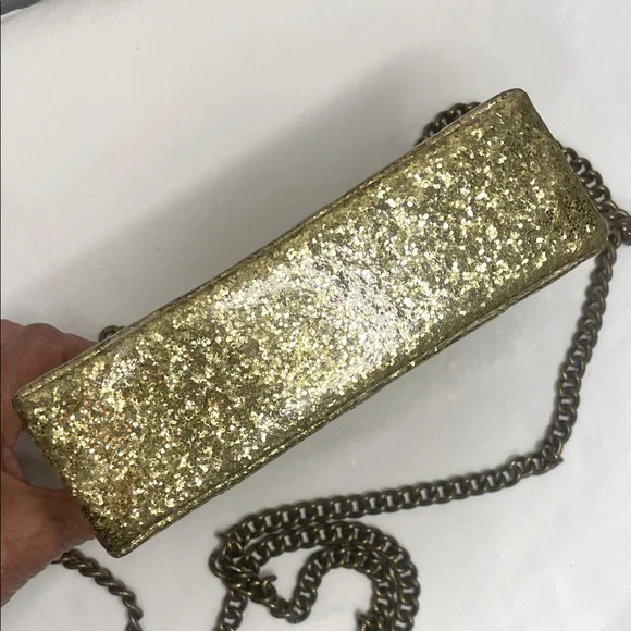 Kurt Geiger LIMITED EDITION- Gold Sparkle Mini Kensington 2-Way Bag EUC - Picture 7 of 17